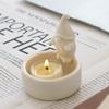 Elegant Christmas Candle Holder for Home Decor Ceramic Santa Claus Tealight Candles Holder for Christmas Table Centerpiece