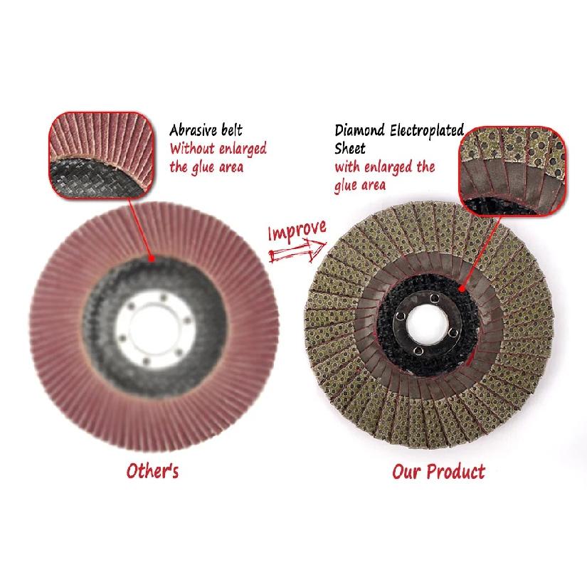 Z-LION 1PC 4" 5" Diamond Grinding Wheels Electroplated Flap Disc Granite Marble Concrete Abrasive Pads For Angle Grinder Sanding