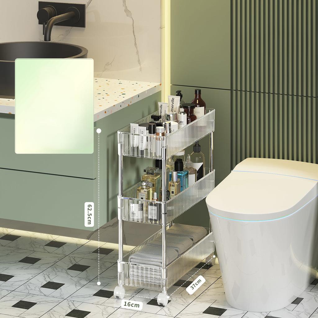 2/3/4-слойный держатель с зазором, кухонная полка для хранения, боковая полка для холодильника, съемная с колесиками, органайзер для ванной комнаты, компактная полка