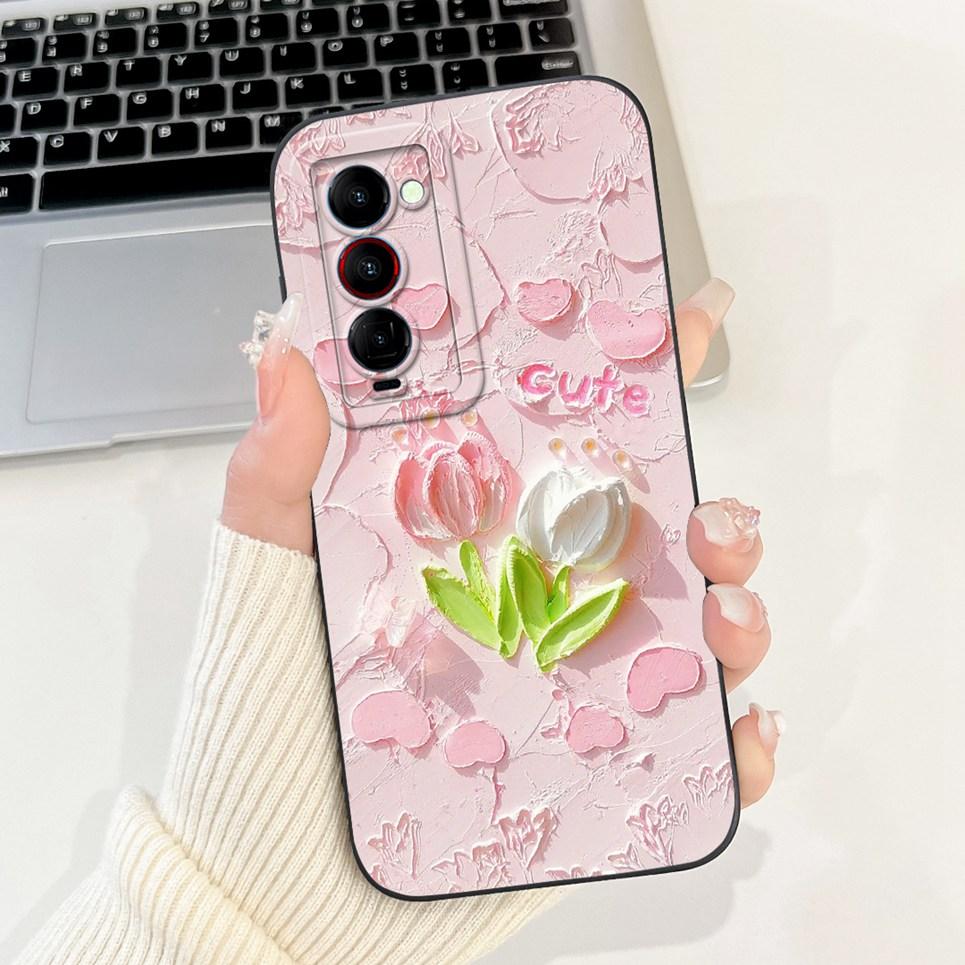Для Tecno Camon 18 18i 18t 18 Premier Чехол Camon 18 P Чехлы для телефона Милый Мультяшный Роскошный Цветочный Рисунок Обложка Мягкий Силикон Чехол