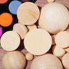 DIY Unfinished Natural Jewelry Making Split Round Balls Half-faced Wood Half Wooden Beads
