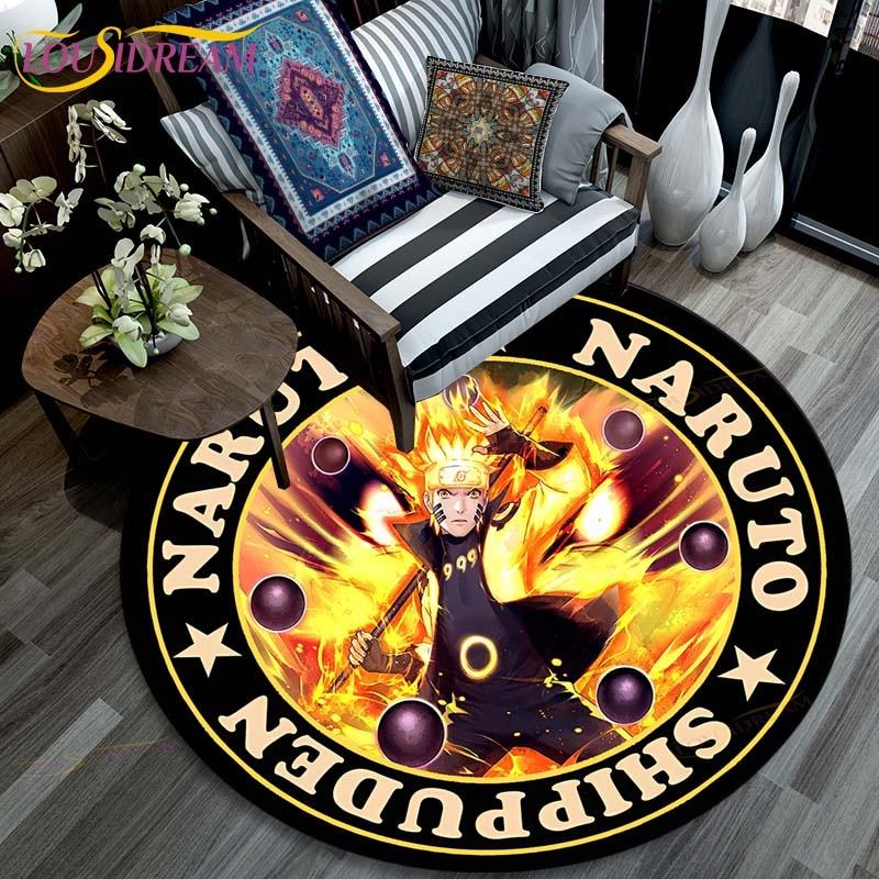 Ковер для гостиной, детские круглые коврики с рисунком Наруто с 3D рисунком для журнального столика, домашний детский напольный ковер, противоскользящий