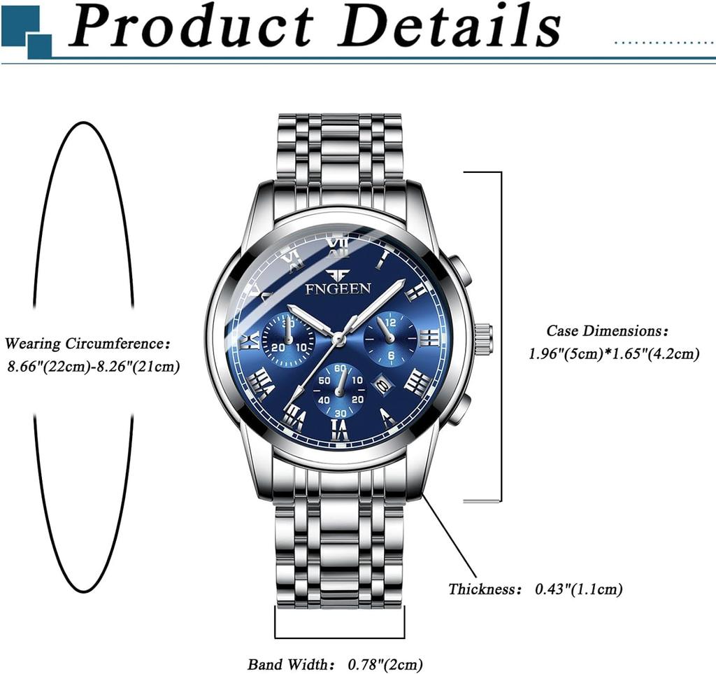 Пара часов Пара часов Пара часов Нержавеющая сталь 3ATM Вода Бриллиант Светящийся Аналоговый Дисплей Календарь Стильные Кварцевые Часы Серебристо-Синий Модные Аксессуары
