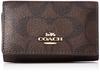 Ключница F77998 Брелок с подписью Холст Кожа [Coach] Женская Коричневый/Черный [Товар]