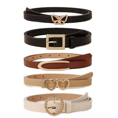5 шт./набор Пояс женский с пуговицей-бабочкой Y2k Пояс на талию Модный Ретро Ремень с пряжкой-булавкой Брюки
