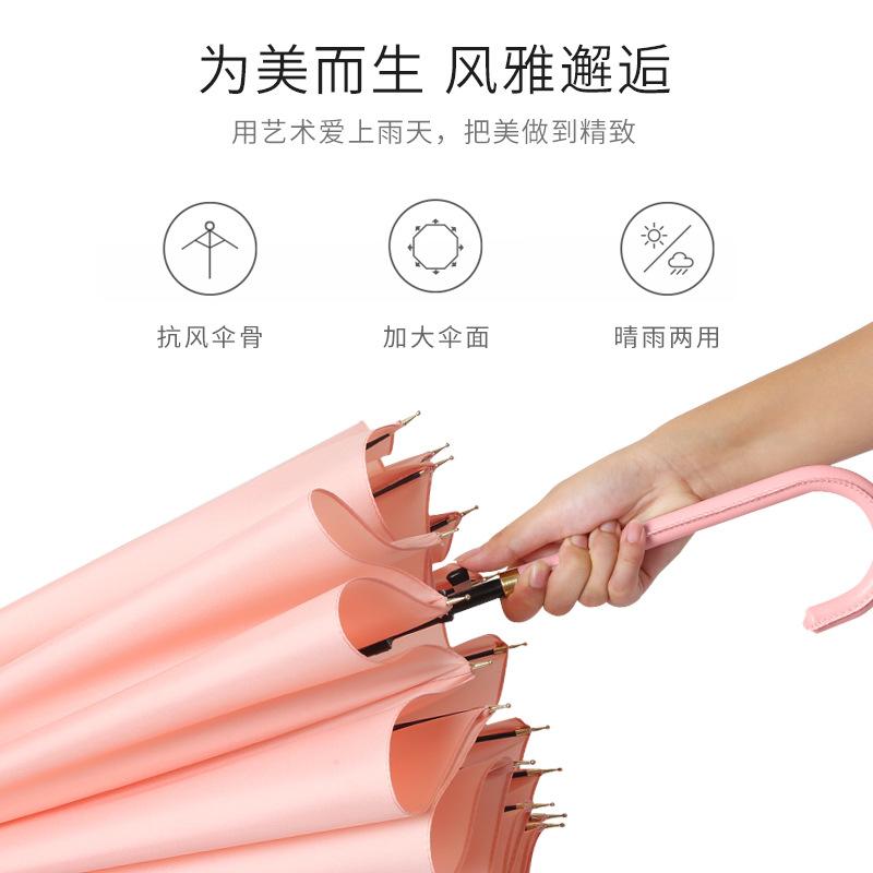 Зонт 16 костей зонт с длинной ручкой, литературный маленький свежий прямой зонт с рисунком