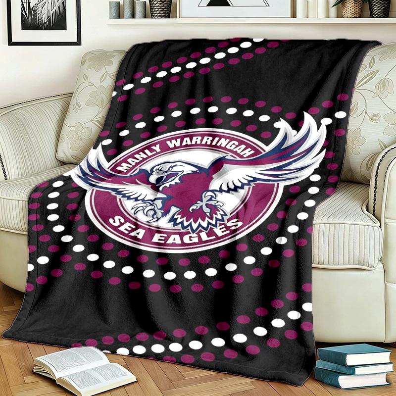 Плед в тематике Manly Warringah Sea Eagles Подходит для кроватей, диванов и кемпинга Идеально подходит как для мужчин, так и для женщин Удобное постельное белье на весь год