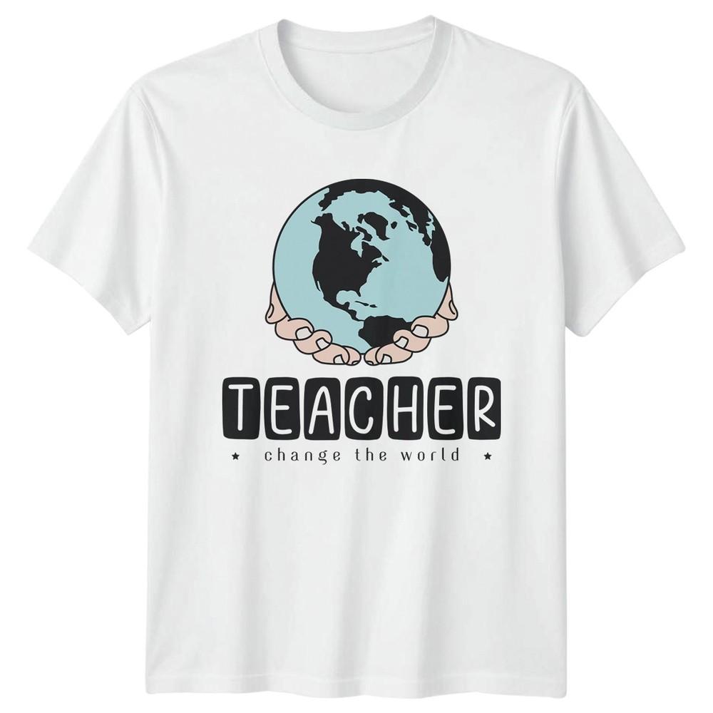 Teacher Change The World TShirt Inspirational Teaching Gift For Him And Her