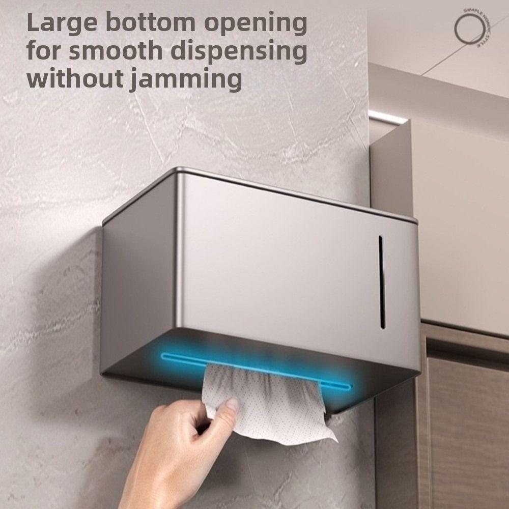 Waterproof Bathroom Tissue Rack Non Perforated Tissue Storage Case No Punching Roll Paper Box  Home