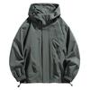 Erkaklar Kurtkasi Kapushonli Shamdan himoya qiluvchi Plashlar Katta oʻlchamli Katta oʻlcham Suv oʻtkazmaydigan Qora Bomber Kemping uchun Keng Yengil Softshell