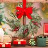 Christmas Wreath for Windows 10 Inch Small Artificial Greenery Wreath with Berries And Red Bow for Winter Fireplace Home Decor