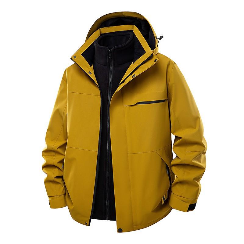 Men Women Waterproof Windproof Hooded 3-in-1 Outdoor Jacket With Removable Fleece Liner Hiking Camping Travel