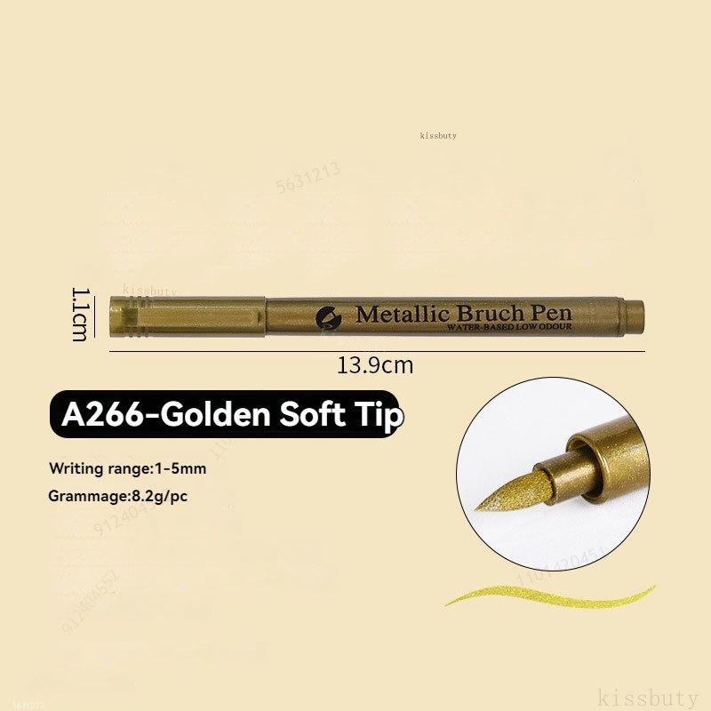 1/3Pcs highlight Metallic Marker Brush Pens Gold Silver White Color Permanent Art Marker For Manga Crafts Scrapbooking Supplies