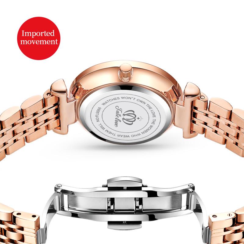 Fate Love Brand Steel Strip Diamond Inlaid Quartz Women's Watch 5866