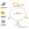 Dainty White Zircon Lucky Four Leaf Flower Charm Bracelet for Women, Stainless Steel Bracelets, Waterproof Fashion Jewelry