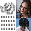 Wig Dirty Braids Nordic Hot Selling Viking Character Beard Beads 24 Sets of Ancient Silver Beaded Hair Ring Hair Accessories