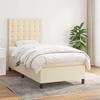 3142062 vidaXL Divan Bed and Mattress Cream 90x190 Cm Fabric