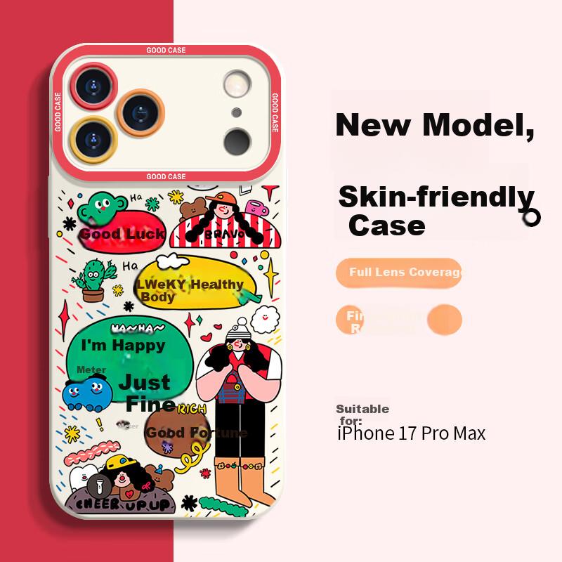 Apple iPhone 17 Pro Max Case Full Coverage Protective Cover Unisex Creative Trendy Vintage White Angel Eye Lucky Collection