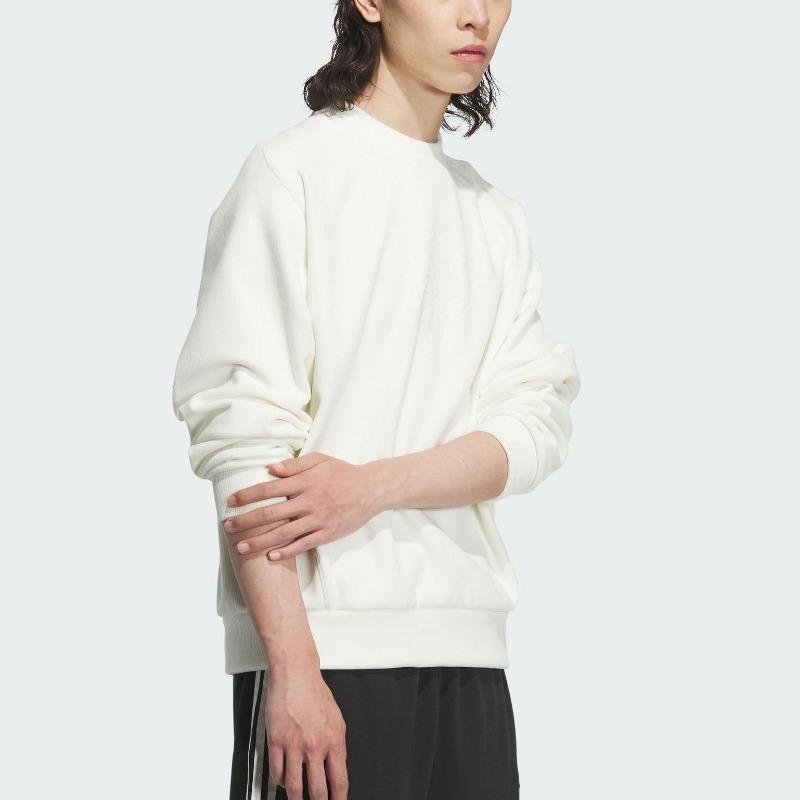 adidas Мужские теплые топы Свитшот с круглым вырезом Кремово-белый JI6651