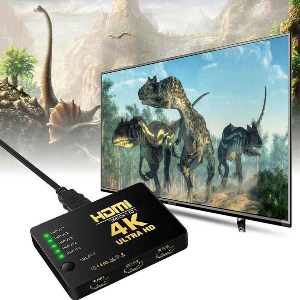 4K HDMI-переключатель 5 в 1 Out HDMI-совместимый адаптер-сплиттер-переключатель HD-MI Селектор Адаптер видеоприставки с ИК-пультом дистанционного управления для ПК HDTV DVD PS4