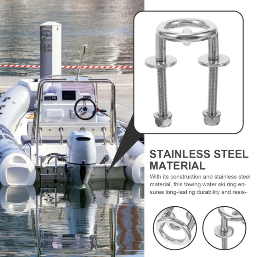 Marine Grade Water Ski Tow Ring Stainless Steel Boat Tow Accessory Marine Tow Hook Yacht Equipment