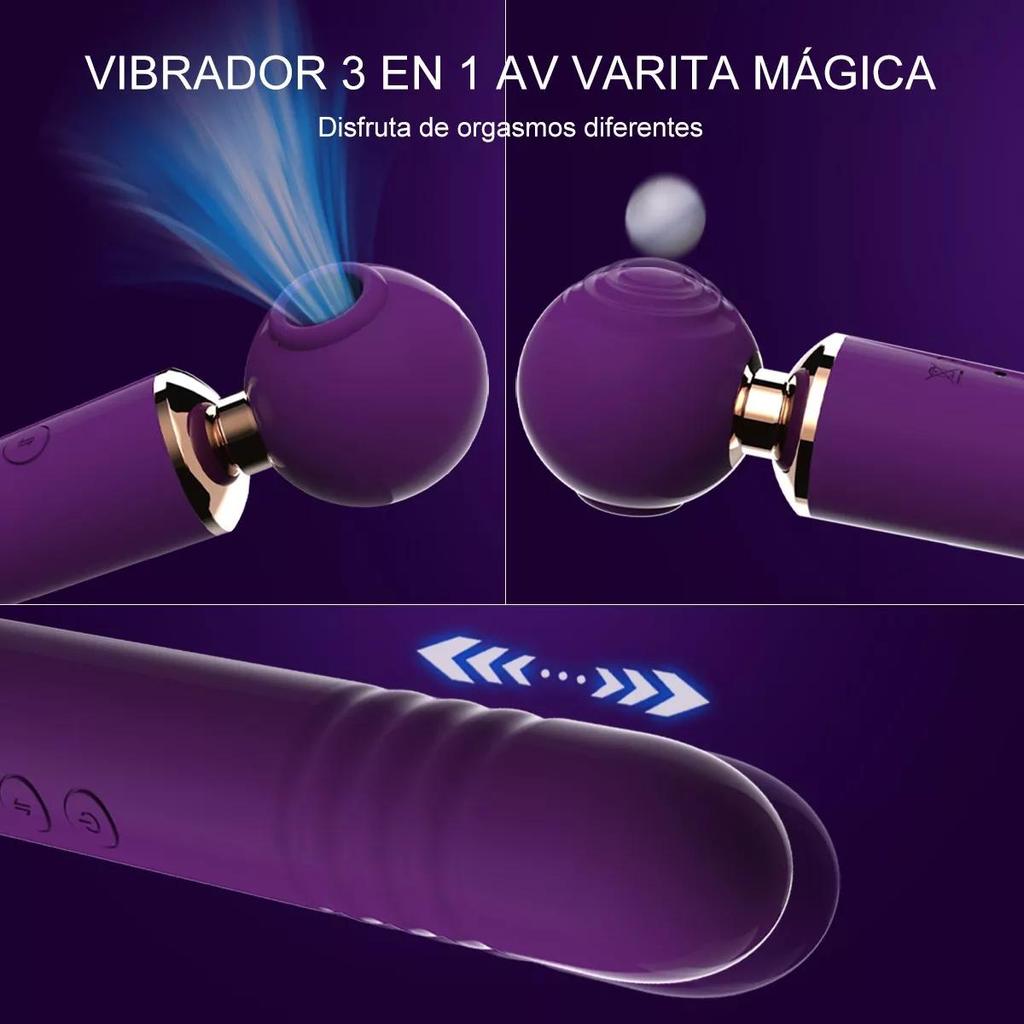 Перезаряжаемые вибраторы для толчков, мощный AV Magic Wand 3 в 1, стимулятор клитора G Spot, секс-игрушки, присоска для клитора для женщин