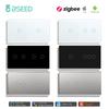 BSEED 2/3/4/6-клавишный Zigbee Умный EU Одиночный Фаза 157 мм Сенсорный Выключатель Света Стеклянная Панель Умный Переключатель Совместим с Alexa Smart Life