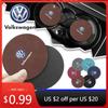 Для VOLKSWAGEN VW кожаная автомобильная подставка под стакан/кружку, противоскользящая подкладка, значок, автоаксессуары для Volkswagen Vw Golf 7 5 6 Mk4 Mk7 Mk5 Tiguan J