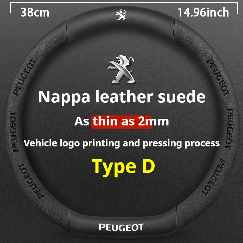 Кожаный чехол на руль автомобиля для Peugeot GT-Line 206 207 208 307 308 406 407 408 508 607 2008 3008 4008 5008 RCZ Rifter GT