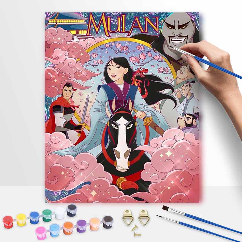 Disney Mulan digital oil painting painting art handmade diy gift home decoration