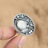 Natural Rainbow Moonstone Multi Stone Adjustable Ring 925 Silver For Girls