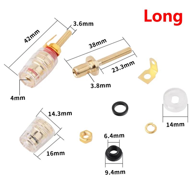 10 шт. высококачественных латунных хрустальных клемм для резьбового аудио усилителя динамика 4 мм клеммы разъема типа «банан» Hi-Fi аудио DIY