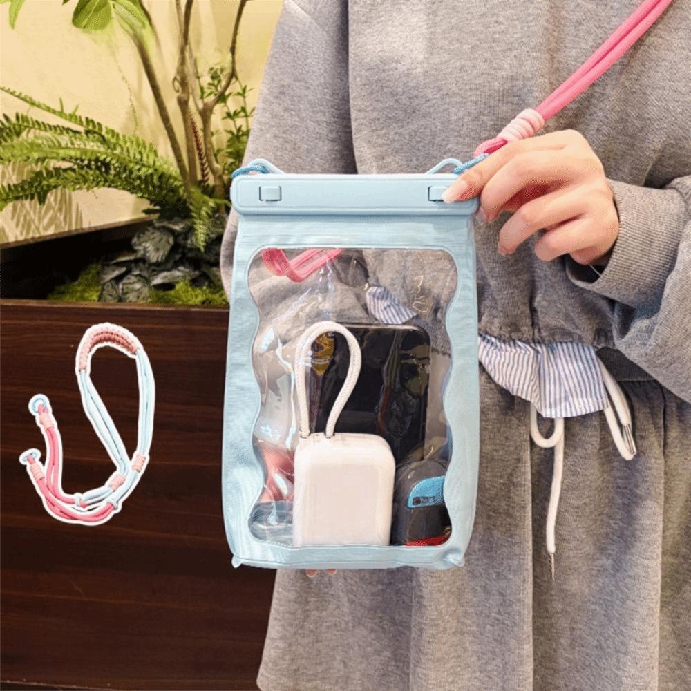 Large Capacity Waterproof Phone Bag Adjustable Strap Clear Swim Phone Cover Beach Activities
