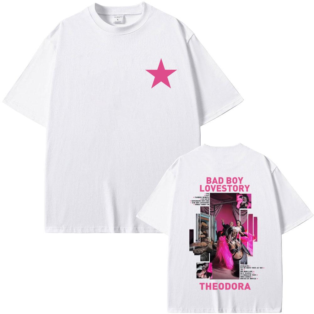 Rapper Theodora Mega Bbl Bad Boy Lovestory Graphic Tshirt Men Women Hip Hop Fashion Pop Music T Shirt Male Casual Cotton Tshirt