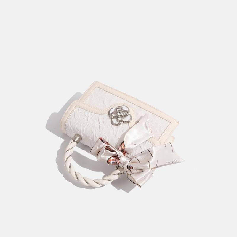 Ielgy Small Square Bag Niche Design High-End Bow Crossbody Bag