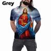 Jesus Christian 3D Printing T Shirt Jesus Loves Every Christian Believer T-shirt Jesus Holding a Lamb Casual Short Sleeve Tee