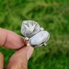 Gift For Her Natural Rainbow Moonstone Statement Bird Adjustable Ring 925 Silver
