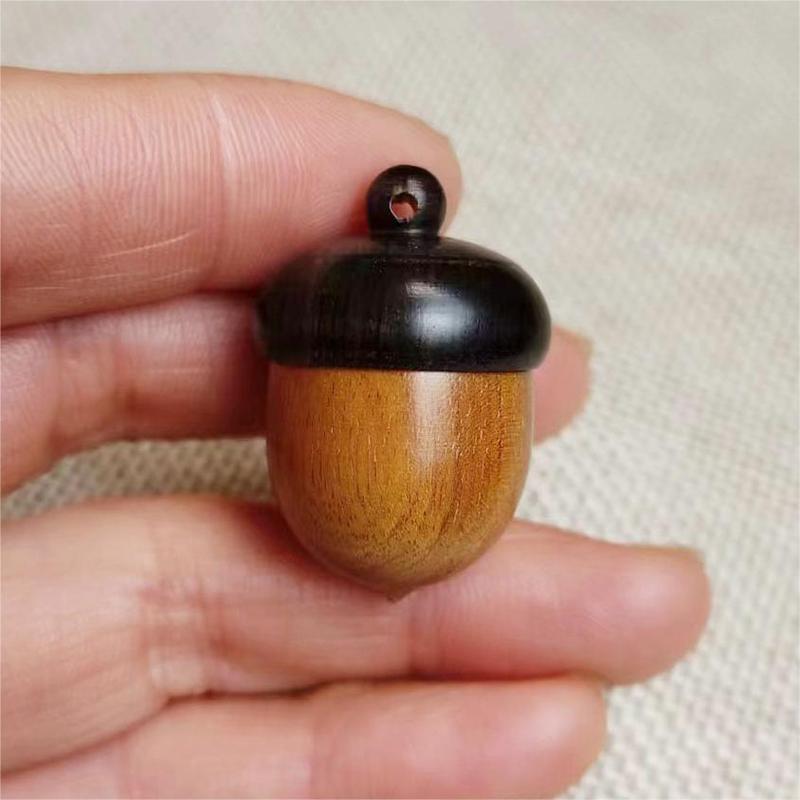 1Pc Mini Pill Case Solid Wood Bottle Holder Sandalwood Rescue Container Storage Box Pill Case Container Pill Box Key Chain