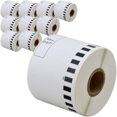 Набор из 10 рулонов этикеток совместимых с Brother для Brother [Совместимые Labo] DK-2205 QL-700 / QL-800 / QL-820NWB и т. д.