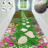 3D Three-dimensional Corridor Long Carpets Grass Stone HALLWAY Rug Can Be Customized Runner Carpet Paved Pastoral Road Stair Mat