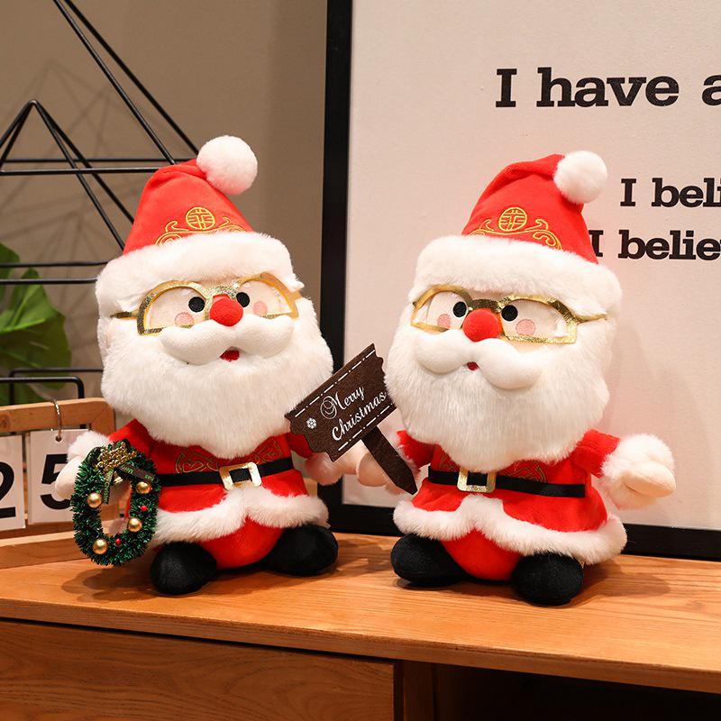 Плюшевая кукла Деда Мороза с оленем - Рождественский подарок для детей