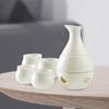 Ceramic Sake Set Cups with Warmer,4 Gift,Porcelain Pottery Bottle Traditional for