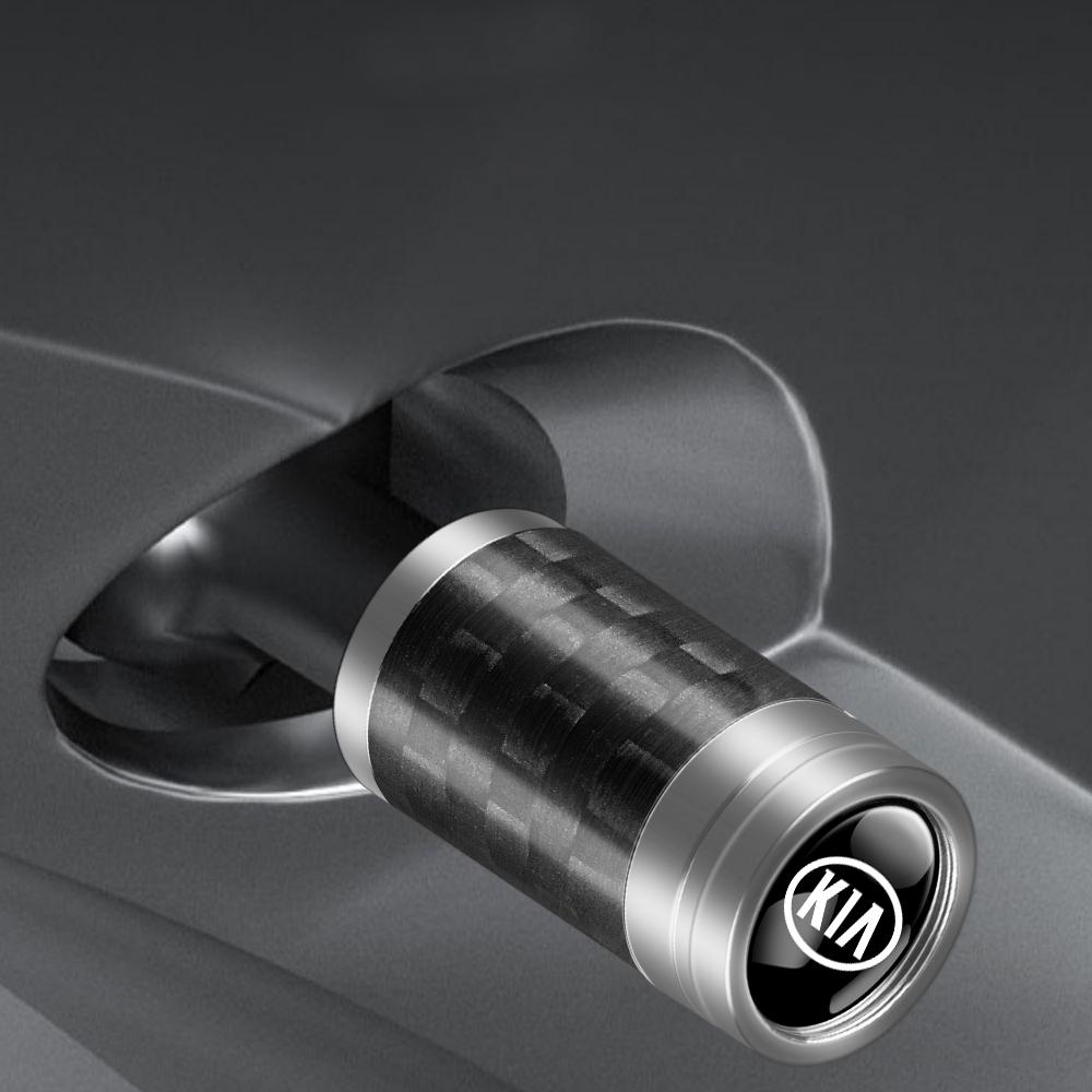 2026 Горячая Наклейка на Автомобиль 4шт Металл Углеродное Волокно Колпачок Клапана Колеса Автомобиля Автоаксессуары Для Kia Rio 3 Soul Picanto EV6 Cerat