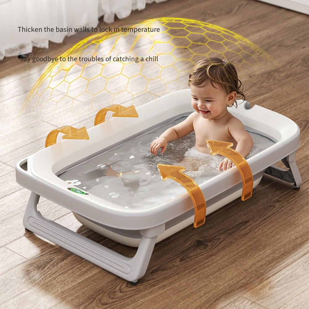 Large Foldable Baby Bathtub, Sit & Lie Household Newborn Soaking Bath Tub, Kids Bath Bucket Baby Supplies