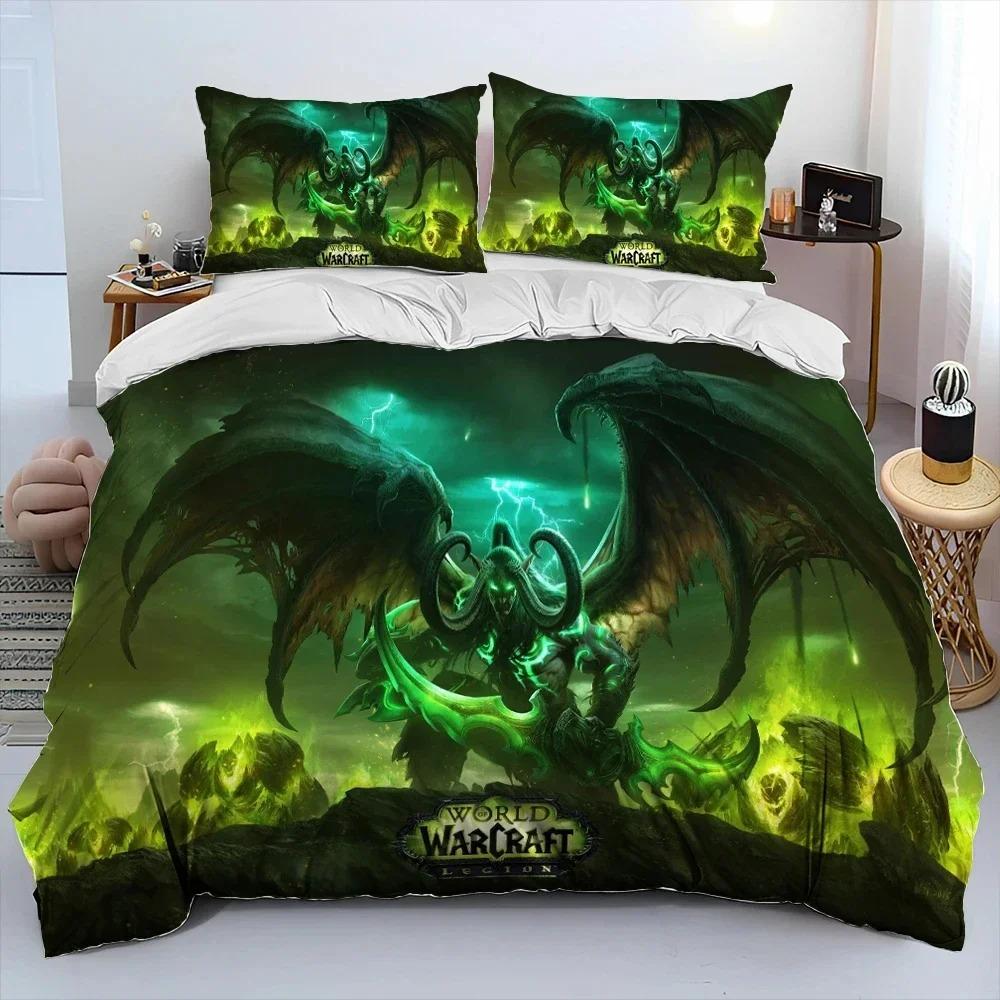 3D Печать World of Warcraft WOW Комплект постельного белья Пододеяльник Размер Queen Мальчики Взрослые Игровая Тема Набор для кровати