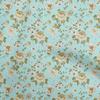 Хлопковый поплин, ткань аквамаринового цвета, акварельный цветочный принт, ткань для шитья, крафтовых проектов, принты ткани на отрез, 42 дюйма