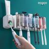 Ecoco Wall-Mounted Toothbrush Holder & Automatic Toothpaste Dispenser with Mouthwash Cup