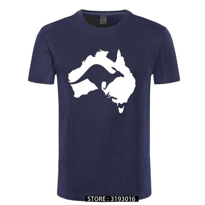 Cool Australia Map Kangaroo T Shirt Men Cotton Oneck Hip Hop Tops Harajuku Streetweaarr Australia Tshirt