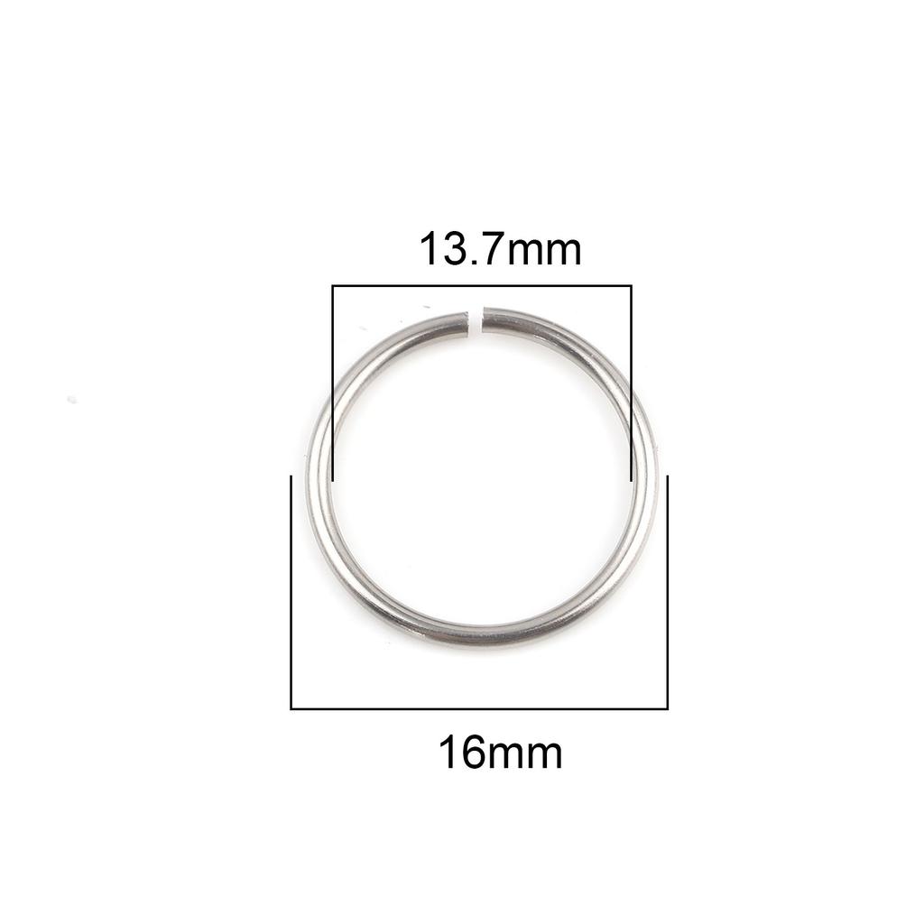 100pcs 0.5mm-1.8mm-4mm-16mm Stainless Steel Open Jump Rings Findings Round Silver Color DIY Making Keychain Necklace Jewelry