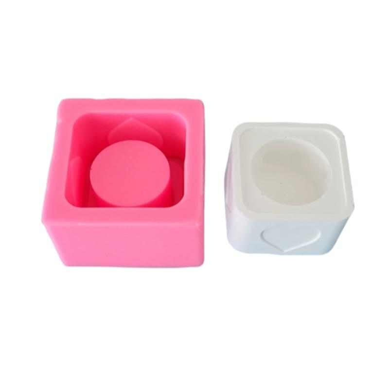 Candle Holder Silicone Molds DIY Castings Moulds Square Candlesticks Resins Molds for Candle Holder Table Decorations